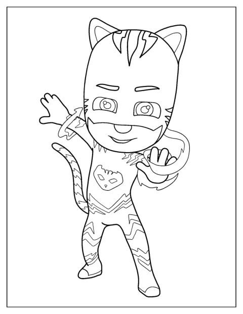 PJ Masks Coloring Page Of Catboy Using Lightning Powers