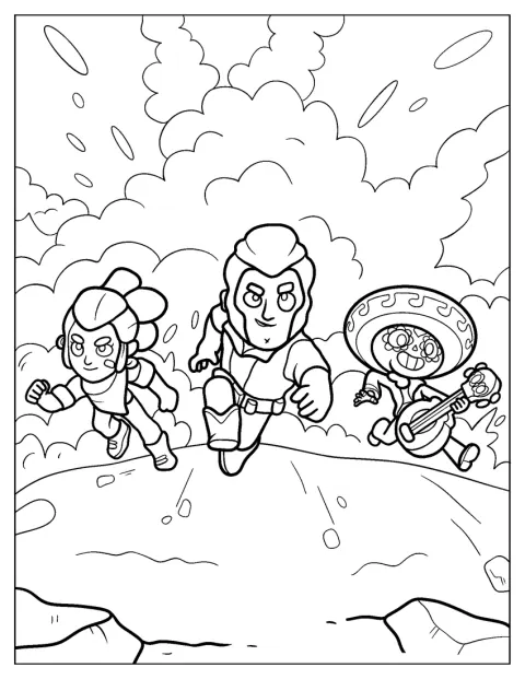 Shelly, Colt et Poco courent pour échapper à une explosion.