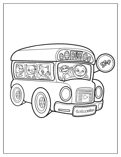 CoComelon invite à chanter à bord d’un bus scolaire.