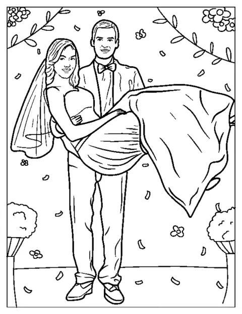 Mirele își ridică mireasa în brațe, într-un gest romantic.