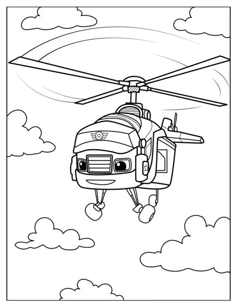 Swoops, el helicóptero, vuela por el aire.