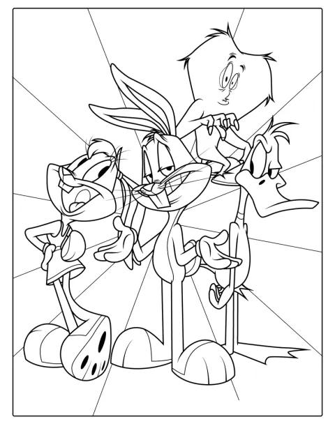 Varios personajes de Looney Tunes se reúnen en una ilustración conjunta.