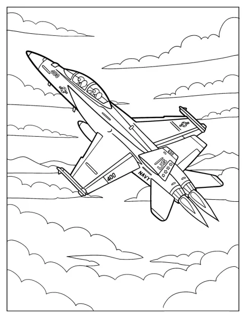 Un chasseur F-14 Tomcat de la marine traverse les nuages.