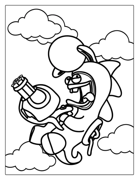 Rabbid Yoshi Coloring Page