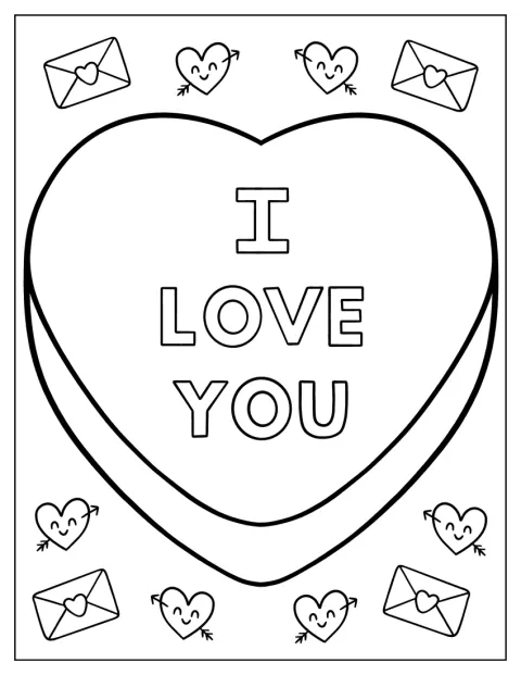 重なり合うハートの中に「I love You」と書かれています。