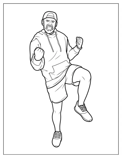 Dude Perfect Coloring Page Of Hyped Up Garrett Hilbert