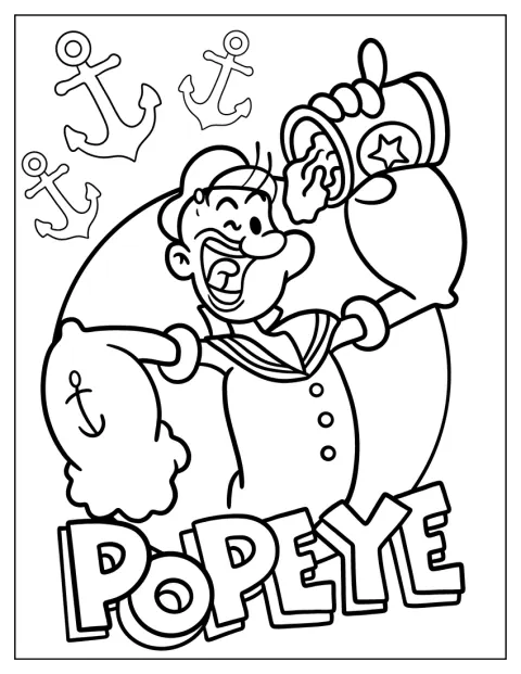 Popeye aprieta una lata y hace salir las espinacas.