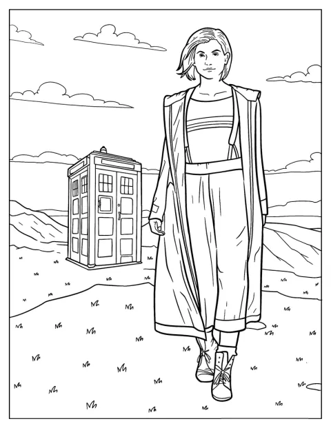 Jodie Whittaker interpreta il Tredicesimo Dottore in un ritratto.