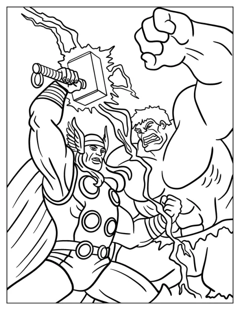 Hulk e Thor si affrontano durante una battaglia.