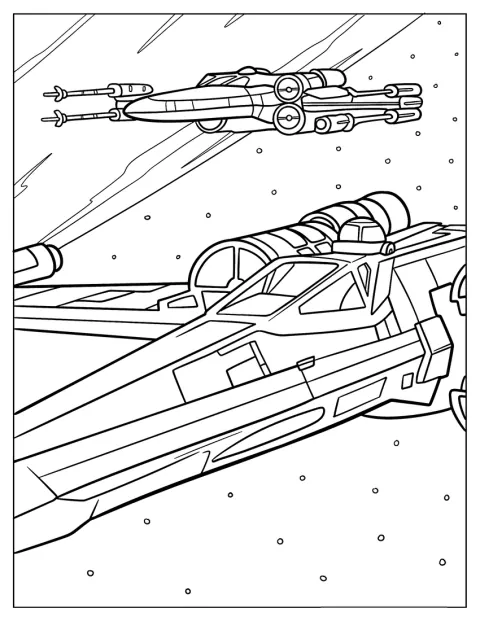 R2-D2 egy X-szárnyú vadászgép tetején áll.