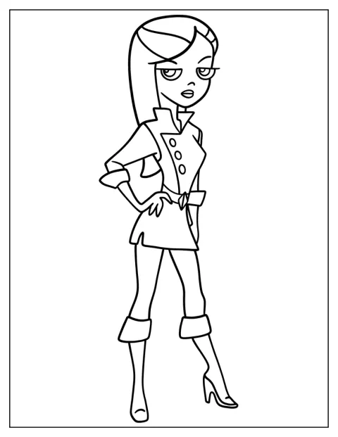 Vanessa Doofenshmirtz aparece de pie, mirando hacia delante.