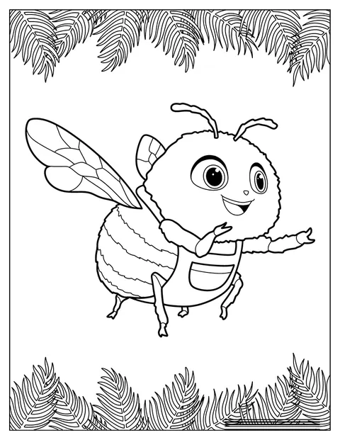 Una abeja de dibujos animados lleva puesto un jersey.