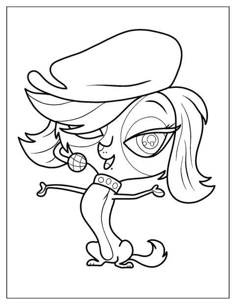 Zoe Trent aus Littlest Pet Shop steht aufrecht und lächelt.