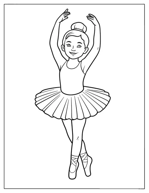Una niña realiza una figura de ballet con su tutú.