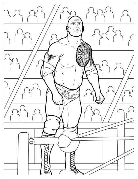 The Rock steht allein im WWE-Ring.