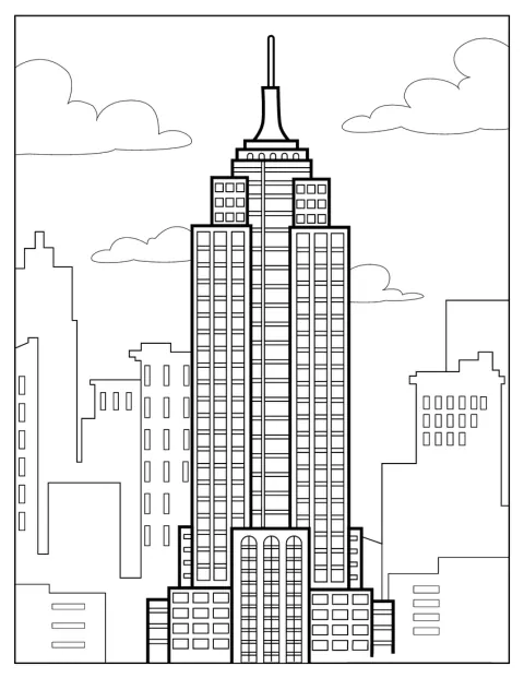 New York Coloring Page Of Empire State Building