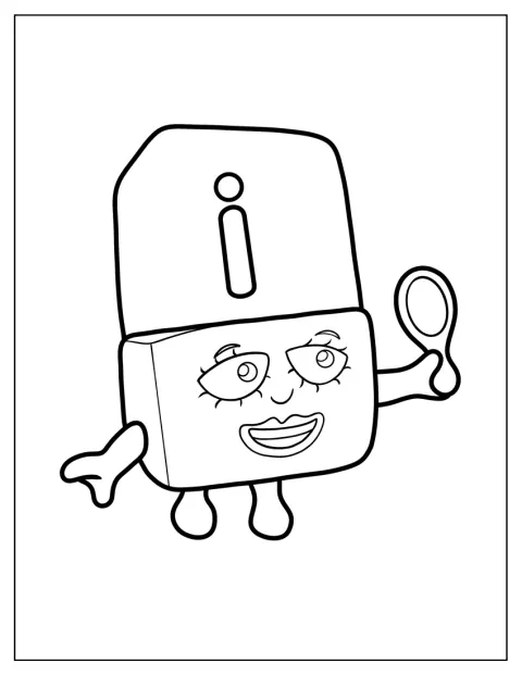アルファブロックスIが、シンプルな輪郭で描かれています。