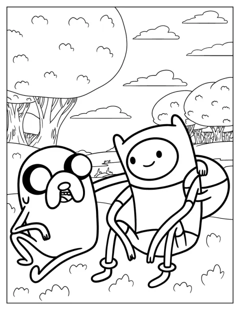 Jake el perro pasa un brazo alrededor de los hombros de Finn.
