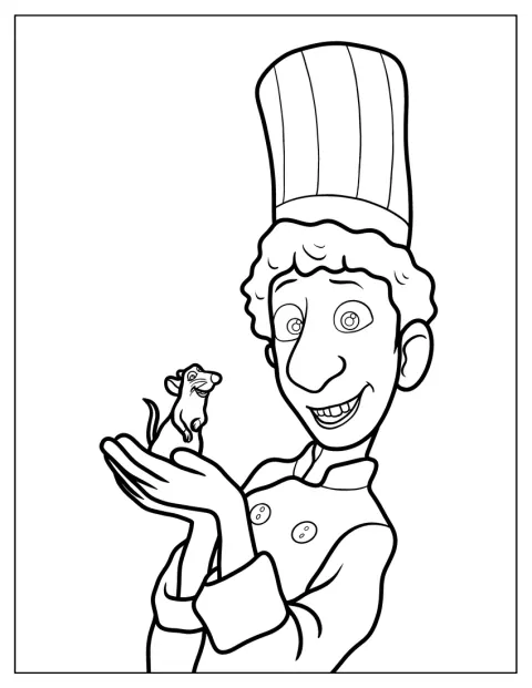 Alfredo holder Ratatouille forsigtigt i hænderne.