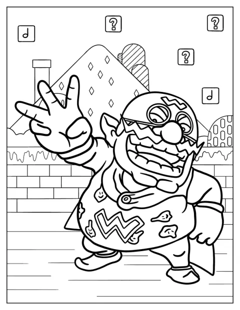 ワリオマンが正面を向いて立っています。