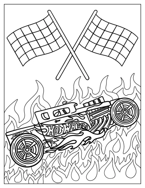 En klassisk Hot Wheels-bil står klar til å kjøre.
