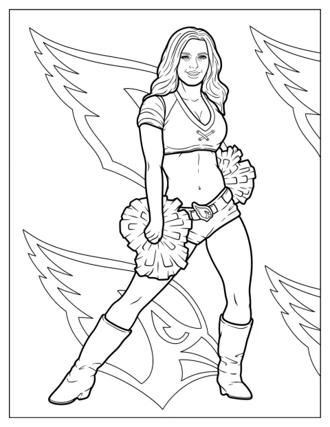 Cheerleaderka Arizona Cardinals pozuje w stroju drużyny.
