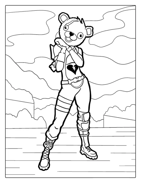 Cuddle Team Leader poserar i sin björndräkt.