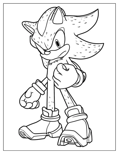 Angry Shadow Coloring Page The Hedgehog