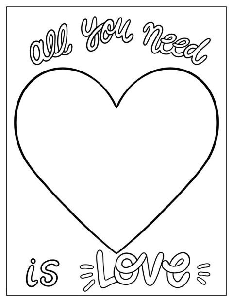 All You Need Is Love Heart Outline