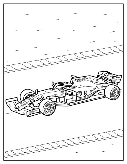 Une Ferrari de Formule 1 file sur un circuit.