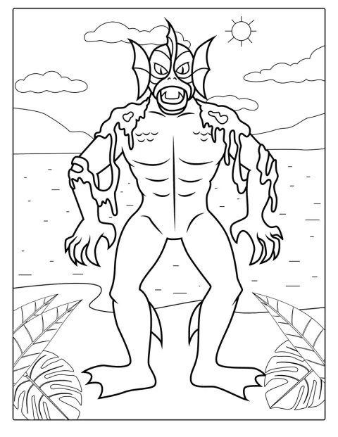 Een moerasmonster uit Scooby-Doo staat dreigend afgebeeld.