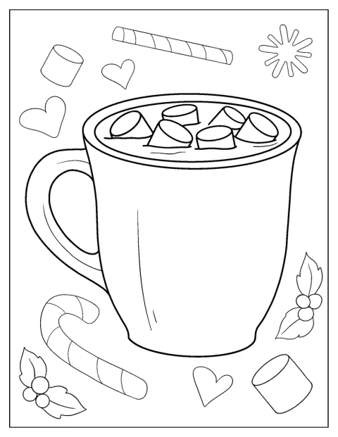 Une tasse fumante de chocolat chaud évoque une journée d’hiver.