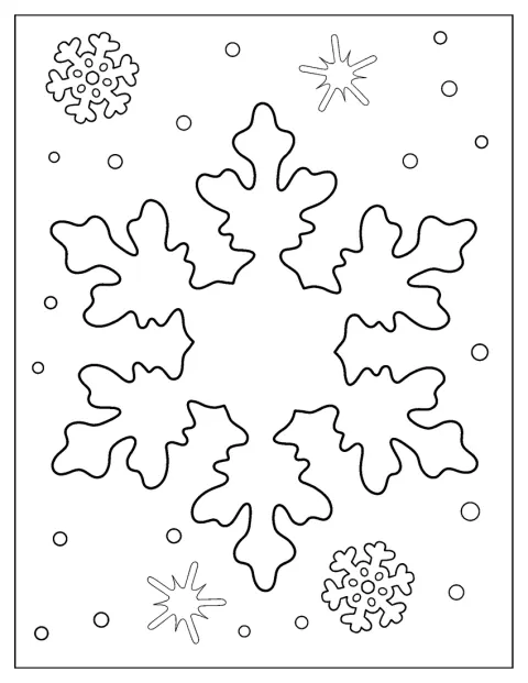 En snöflinga visas med sina symmetriska grenar.