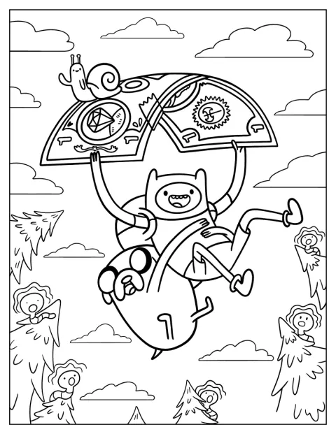 Finn och Jake från Adventure Time står tillsammans.