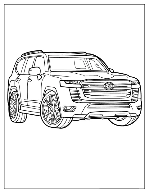 Toyota Land Cruiser 300 står med sit markante SUV-design.