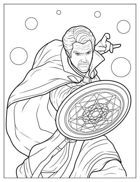 Dr. Strange lança um feitiço com as mãos.