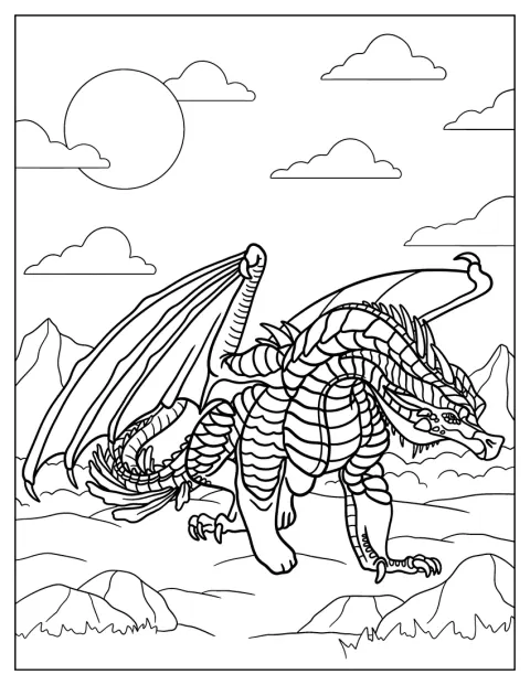 Muskeg, el dragón MudWing, aparece de cuerpo entero.