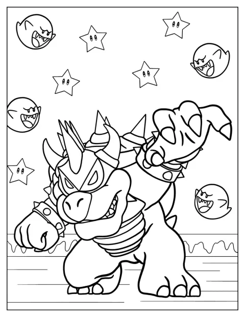 Dark Bowser Coloring Page