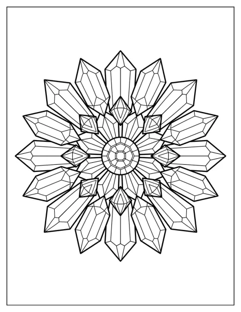 Fine mønstre og facetter danner en elegant krystalmandala.
