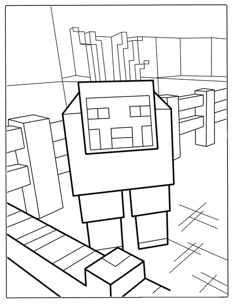 Egy Minecraft-bárány áll a kockás játékvilágban.