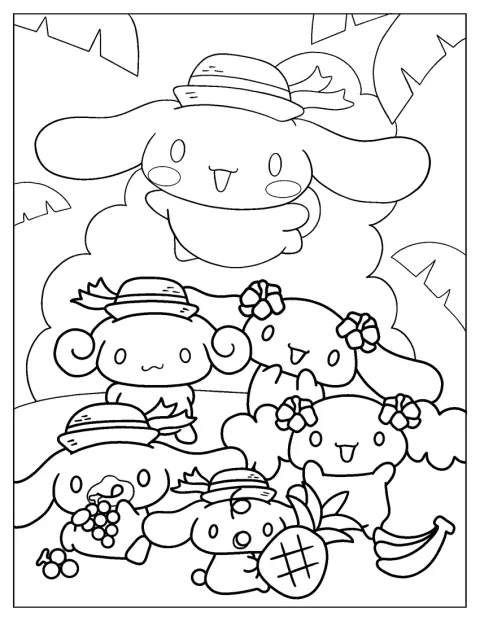 Cinnamoroll barátai társaságában tölti az időt.