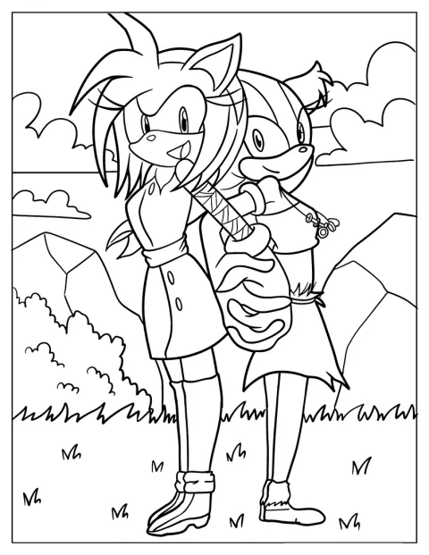 Amy y Sticks se cogen de la mano.