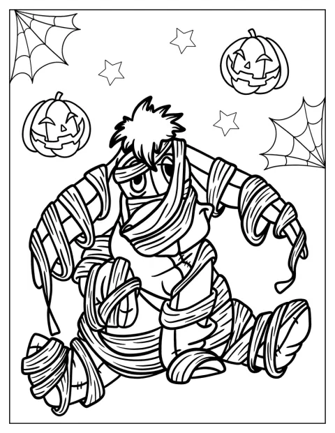 Înfășurat ca o mumie, Iorel întâmpină Halloweenul.
