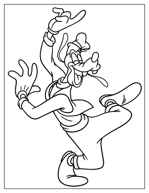 Goofy mókás mozdulatokkal táncol.