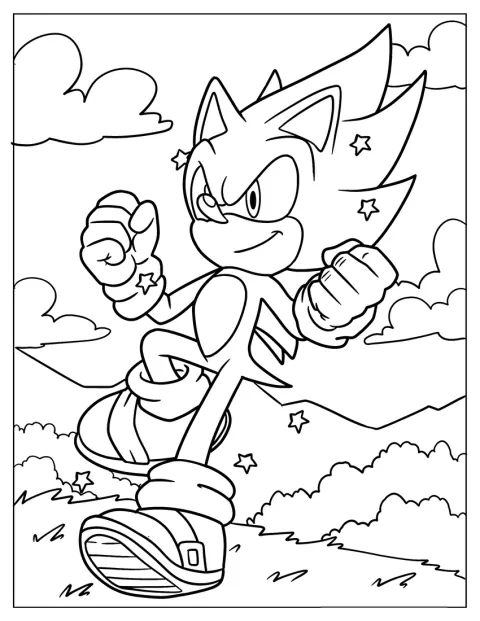 Super Sonic rennt über Angel Island.