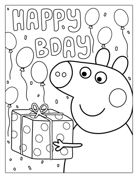 Peppa Gris feirer bursdagen sin.