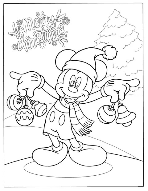 Mickey Mouse aparece numa cena festiva de Natal.