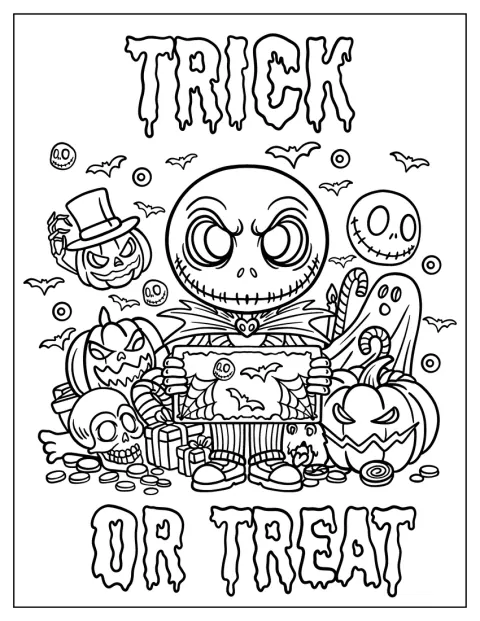 Jack Skellington går knask eller knep på Halloween.