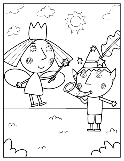 Ben og Holly står sammen i søt, kawaii-stil.