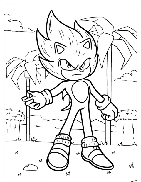 Hyper Sonic steht auf Angel Island.